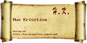 Hux Krisztina névjegykártya